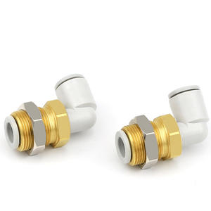 Raccord en angle droit de la série Quick-Connector, joint de coude de cloison, insert de tuyau pour tuyaux de plomberie KQ2LE04-06-08-10-12-00MM - Product Image 4