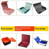 Boîte cadeau pliable monobloc moulée avec couvercle magnétique à rabat, gaufrage, personnalisable, en carton, modèle sur mesure pour