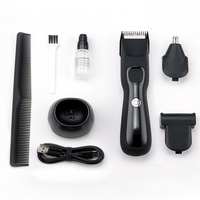 Tondeuse Électrique Sans Fil 3-en-1 pour Barbier avec Écran LCD, Lames en Céramique, Rasoir Électrique pour Zones Sensibles, Tondeuse pour Poils Corporels, IPX6