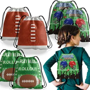 फुटबॉल ड्रॉस्ट्रिंग बैग स्पोर्ट्स कॉस्टयूम बैकपैक सुपर बाउल फेवर रोप ट्रीट बैग स्पोर्ट्स पार्टी सप्लाई के लिए स्पोर्ट्स के लिए बैग