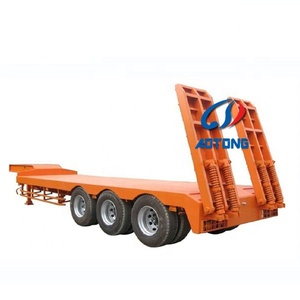 La Chine du fabricant utilisé Tri essieux bas semi-<span class=keywords><strong>remorque</strong></span> à plat pour camion Dollying pelle seconde main lit bas <span class=keywords><strong>remorque</strong></span> - Product Image 1
