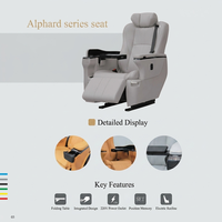 Sièges d'aviation de luxe en similicuir série Alphard, ensemble complet avec table pliable, repose-jambes double extension, massage électrique VIP pour van