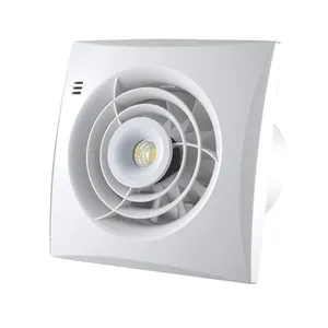 Ventola di ventilazione del bagno da 220v 6 pollici 150mm all'ingrosso con ventola di scarico a parete silenziosa in plastica leggera a LED con otturatore