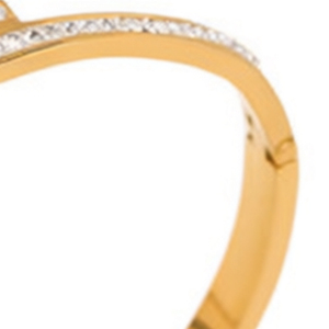 Pulsera de Acero Inoxidable Chapada en Oro con Circonitas, Diseño de Flor Pequeña, Joyería de Moda Unisex, Regalo - Product Image 4