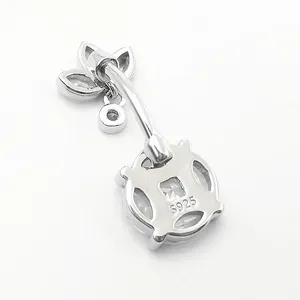 Nouvelle Collection : Bijou de Piercing Papillon en Argent Sterling 925 Incrusté de Zircons pour Femme – Anneau de Nombril Tendance - Product Image 4