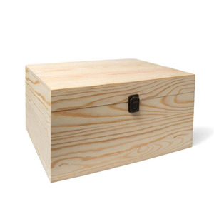 Caja de madera sin terminar, rectangular, 17 cm de alto, material natural, para manualidades y almacenamiento. - Product Image 5