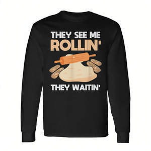 Maglietta con Stampa Lefse (Pane Norvegese) - T-Shirt Girocollo per Adulti, Manica Corta o Lunga, Vestibilità Classica, Taglia Piccola, per Promozioni di Preparazione Lefse - Product Image 2