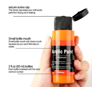 Confezione da 32 24 <span class=keywords><strong>colori</strong></span> vernice acrilica senza sbiadimento Set di <span class=keywords><strong>colori</strong></span> <span class=keywords><strong>acrilici</strong></span> opachi con pigmenti ricchi con 6 pennelli, 1 tavolozza, 1 pannello di tela - Product Image 2