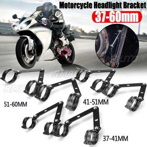 Soporte Universal para Faro de Motocicleta de 37-41 mm, 41-51 mm, 51-61 mm, Abrazadera de Montaje Ajustable para Horquilla, Soporte para Faro Delantero Negro - Product Image 1