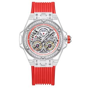 Montre automatique pour homme de luxe transparente, étanche, de haute qualité, avec bracelet en caoutchouc, personnalisable, livraison directe - Product Image 6