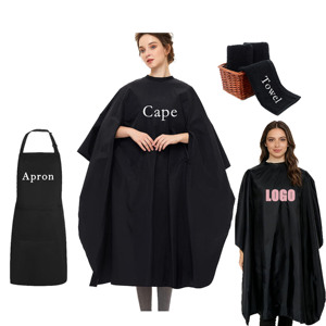 Capa de Barbería Profesional de Alta Calidad, Personalizable, Impermeable, Antiestática, con <span class=keywords><strong>Cuello</strong></span> Elástico Ajustable, de Poliéster - Product Image 1