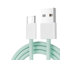 Kabel Pengisian Cepat Type-C ke Type-C 60W dengan Sinkronisasi Data 480Mbps, Berbahan Nilon Kepang untuk Perangkat & Android USB3.0