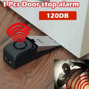 Wireless Door Stop <b>Alarm</b> <b>System</b> 120dB Loud Home Security Anti-Theft Door Block <b>System</b> Portable Doorstop Pressure <b>Alarm</b> - Product Image 5