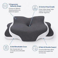 Oreiller cervical personnalisable en mousse à mémoire de forme, forme papillon, ergonomique, pour un sommeil sain et profond (vente en gros)