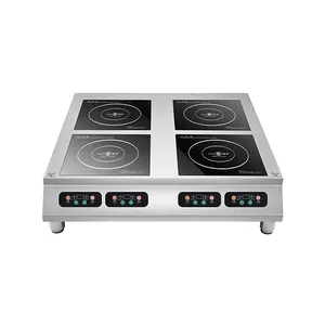 220V 50Hz 2kW Stainless Steel Tabletop Fours Head circuit board multi burners 4 heads induction stove cooker