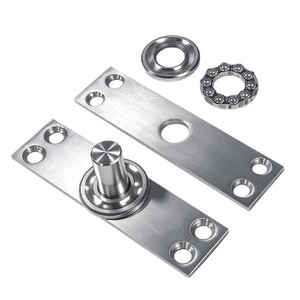 Charnière supérieure et inférieure robuste en acier inoxydable, 6 trous réglables pour portes en bois, quincaillerie de porte pivotante à 360 degrés - Product Image 1