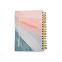 Agenda journalier, hebdomadaire et mensuel avec reliure spirale dorée, couverture rigide, impression personnalisée