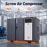 Compresseur d'air à vis haute pression stationnaire 90 kW 12 bars avec contrôle intelligent PLC HMI pour machine de soufflage