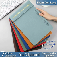 Porte-documents A4 en cuir uni, sans insert, personnalisable pour entreprise, idéal pour conférences et bureaux