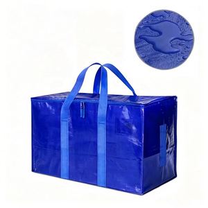 Customized Reusable PP Woven Shopping Storage <b>Bags</b> <b>Large</b> Capacity Waterproof Moving <b>Bag</b> With Handle - Product Image 2