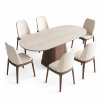 Ensemble table et chaises en pierre, style moderne minimaliste, pour petites salles à manger, style vintage, rectangulaire, en bois massif, chinois