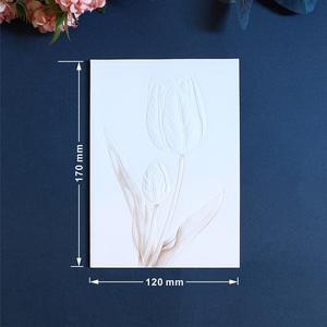 Carta di auguri con carta di promozione regalo bronzante in busta fatta a mano con invito a nozze fai da te con intaglio floreale retrò personalizzato - Product Image 3