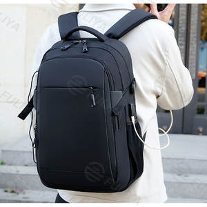 Sac à dos Fuliya personnalisé unisexe, décontracté et élégant, en tissu Oxford durable, imperméable, pour ordinateur portable, étudiant, école, avec port USB et prise casque - Product Image 4