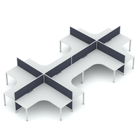 Vase de bureau modulaire en aluminium avec 2 places, série T3, personnalisé, épaisseur de 32mm, station de travail