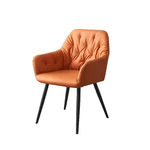 Cadeira de sala de estar moderna e simples, sofá de sala de estar com parte traseira de uma cadeira, quarto, leitura, único, sofá pequeno, cadeira de couro de ferro