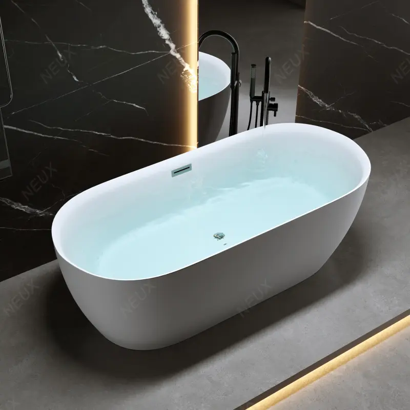 Low Price Bathroom Design Indoor Acrylic Modern Soaking Freestanding Bathtub