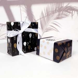 Wholesale 80g Birthday Golden Brush Art <b>Paper</b> <b>Tissue</b> 43*300cm Gift Luxury Custom Packaging Wrapping <b>Paper</b> Roll - Product Image 5