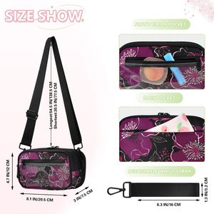 Bolsos Cruzados Transparentes de PVC con Flores Púrpuras Estilo Hawaiano, Portátiles, 3 en 1, Ligeros, de Poliéster, para Teléfono Móvil - Product Image 2