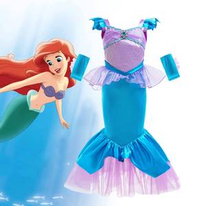 Disfraz de Princesa Ariel con Cola de Sirena para Niñas, Elegante Traje para Halloween, Comercio Exterior Transfronterizo - Product Image 2