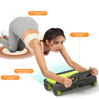ZJ Wholesale Body Building Abdominal Exercise Machine Elbow Support Abs Slider Automatic Rebound AB Wheel for Core Strengthening