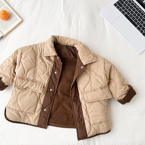 Automne enfant en bas âge décontracté hiver manteau enfants filles matelassé coton contraste couleur bébé garçons veste - Product Image 6