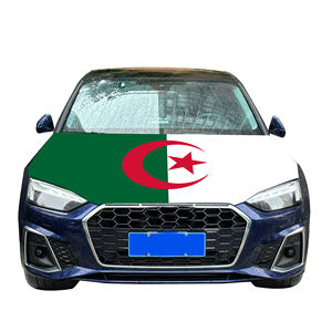Drapeau de couverture de capot de <span class=keywords><strong>voiture</strong></span> national algérien Drapeau de couverture de moteur de <span class=keywords><strong>voiture</strong></span> avec effet d'impression par transfert de chaleur Tissu élastique de taille personnalisée - Product Image 1