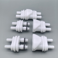 Cyclisme thermique 3/8 "Raccord barbelé à double port en plastique à double flux Deux lignes Valved Male Insert Quick Disconnect CPC Coupling
