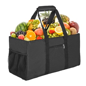 Sac fourre-tout utilitaire pliable, panier <span class=keywords><strong>de</strong></span> rangement pliable en tissu Oxford avec poignées pour le shopping, les pique-niques et les voyages - Product Image 5