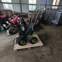 Chariot utilitaire pliable pour la chasse au cerf en acier vert, 4 roues, galvanisé au zinc, OEM personnalisé