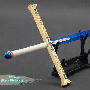 Espada Yoru <span class=keywords><strong>de</strong></span> una pieza <span class=keywords><strong>de</strong></span> 25cm, réplica <span class=keywords><strong>de</strong></span> aleación <span class=keywords><strong>de</strong></span> Zinc, hoja <span class=keywords><strong>de</strong></span> ébano <span class=keywords><strong>de</strong></span> guardia dorada, decoración <span class=keywords><strong>de</strong></span> escritorio coleccionable, accesorio <span class=keywords><strong>de</strong></span> Cosplay, mercancía <span class=keywords><strong>de</strong></span> Anime - Product Image 4