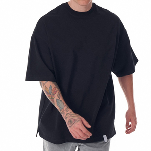 T-shirt d'été pour homme 100% coton, col rond, manches courtes, uni, écologique, séchage rapide, 180g, surdimensionné, haute qualité, personnalisé, vintage - Product Image 6