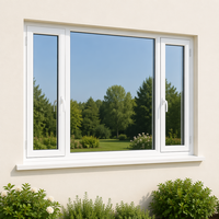 Ventanas de Aislamiento Térmico con Marco de Aluminio y Revestimiento en Polvo, Diseño Simple de Rejilla, Insonorizadas y Energéticamente Eficientes