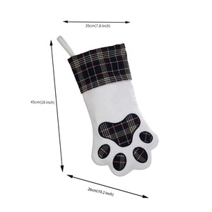 2026 उच्च गुणवत्ता वाले लाल सफेद प्लेड कुत्ते पालतू क्रिसमस स्टॉक नई शैली प्लग सबलिमिनेशन पाव कढ़ाई सजावट - Product Image 2