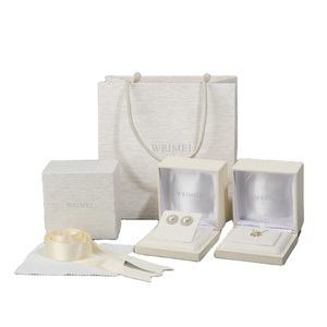 Custom Logo White Cardboard Jewelry <b>Box</b> Set with Paper Bag for Ring Necklace and <b>Earring</b> Premium <b>Gift</b> Packaging <b>Box</b> - Product Image 1