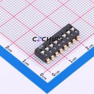 DO-08PT DIP Switch SMD,P=2.54mm Switch Flat Toggle, Raised Type Single Pole Single Throw 8 2.54mm - Product Image 1