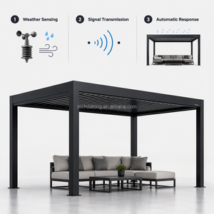 Pérgola Inteligente Motorizada de Aluminio con Techo de Láminas, Sistema de Sombra Bioclimática Ecológico e Impermeable para Balcón, Jardín, Patio y <span class=keywords><strong>Terraza</strong></span> - Product Image 3
