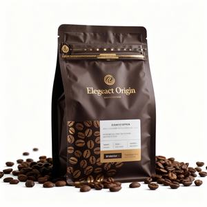 알루미늄 호일 플랫 바닥 커피 파우치 250g 500g 1kg 퇴비성 생분해성 커피 콩 8 면 씰 지퍼 백 - Product Image 1