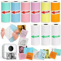 Mini Imprimante Multifonctionnelle Rouleau d'Autocollants Thermiques Couleur Double Couche Étiquettes Adhésives Blanches pour Appareil Photo à Impression Instantanée pour Enfants