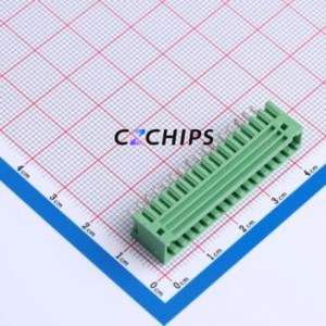 DB2EVC-2.5-16P-GN Plug-in Terminal Block Through hole,P=2.5mm Connector Board-to-Board / Socket - Closed 1x16P 2.5mm Green - Product Image 1