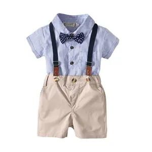 Wholesale Modern Fashion Designer Baby Wear Organic Cotton Clothing Clothes Shirts And Overalls Set